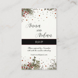 Småskalig OSA för vinterbröllop Elegant Tilläggskort