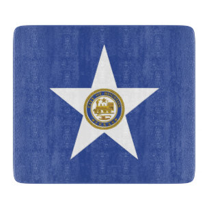 Småskalig skärbräda- flagga av Houston