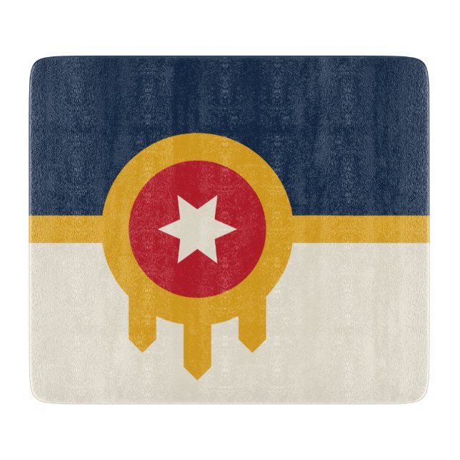 Småskalig skärbräda, flagga av Tulsa, Oklahoma (Framsidan)