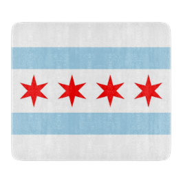 Småskalig skärbräda med flagga Chicago
