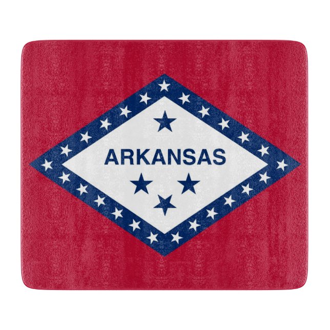Småskalig skärpapp med flagga av Arkansas (Framsidan)