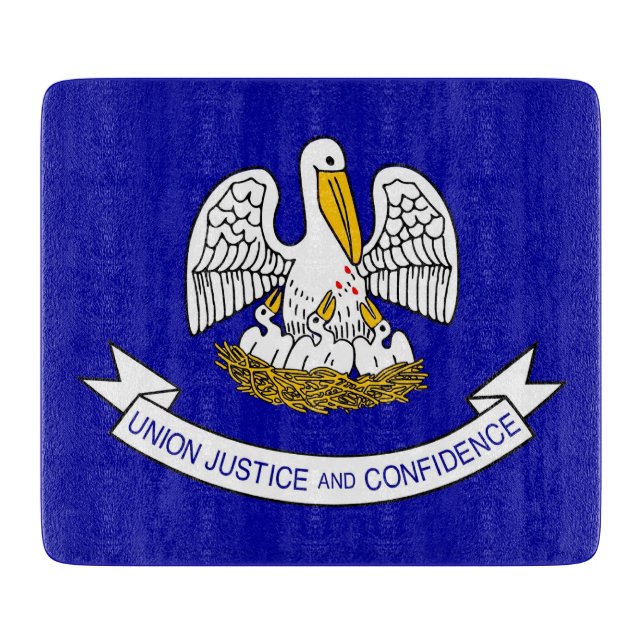 Småskalig skärpapp med flagga av Louisiana (Framsidan)