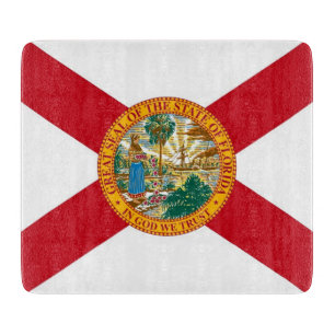 Småskalig styckningsbräda med flagga av Florida