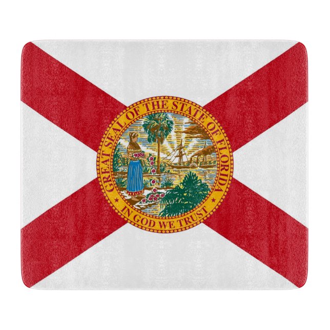 Småskalig styckningsbräda med flagga av Florida (Framsidan)