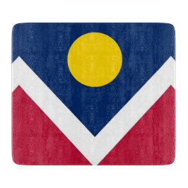 Småskalig styckningsdel av glas med flagga av Denv