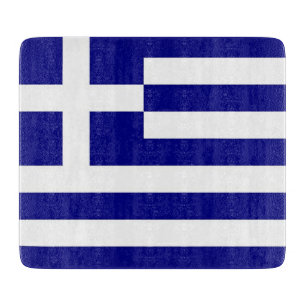 Småskalig styckningsdel av glas med flagga av Grek