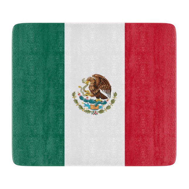 Småskalig styckningsdel av glas med flagga av Mexi (Framsidan)