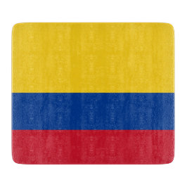 Småskalig styckningsskiva med flagga av Colombia