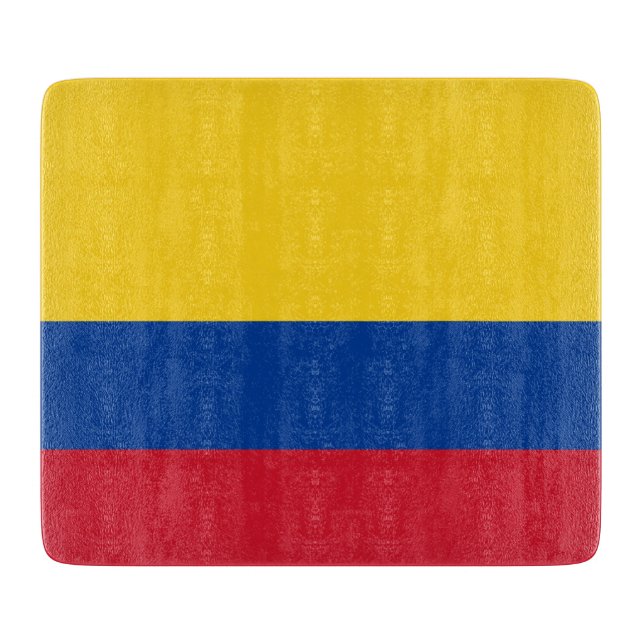 Småskalig styckningsskiva med flagga av Colombia (Framsidan)