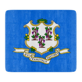 Småskärande glasskiva med flagga av Connecticut