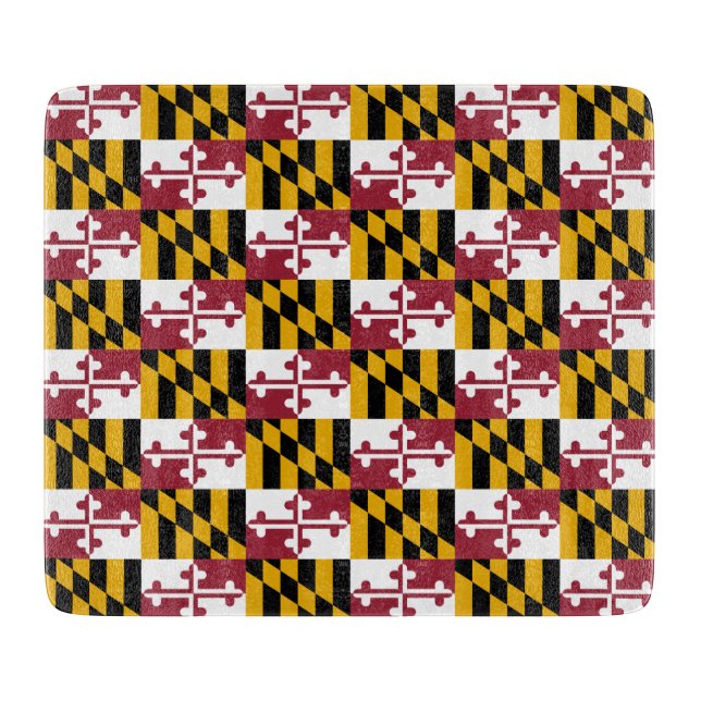 Småskärande glasskiva med Maryland-flagga (Framsidan)
