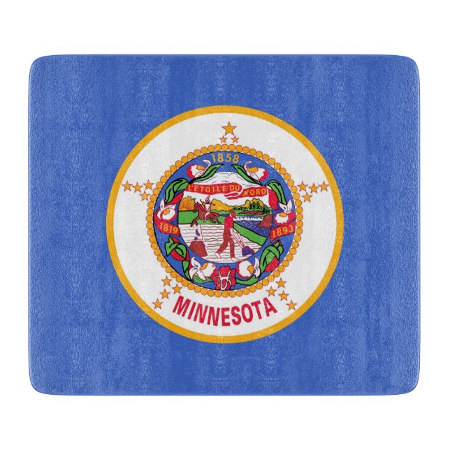 Småskärande glasskiva med Minnesota flagga (Framsidan)