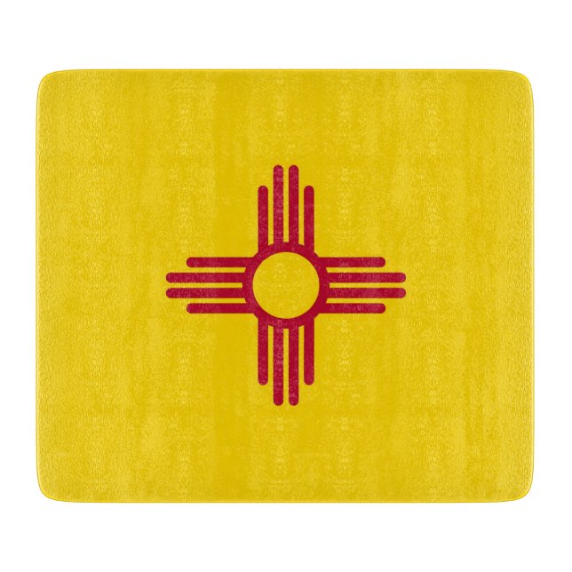 Småskärande glasskiva med New mexico flagga (Framsidan)