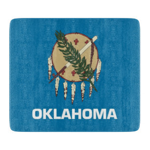 Småskärande glasskiva med Oklahoma flagga