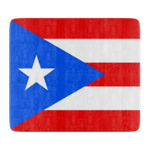 Småskärande glasskiva med Puerto Rico flagga