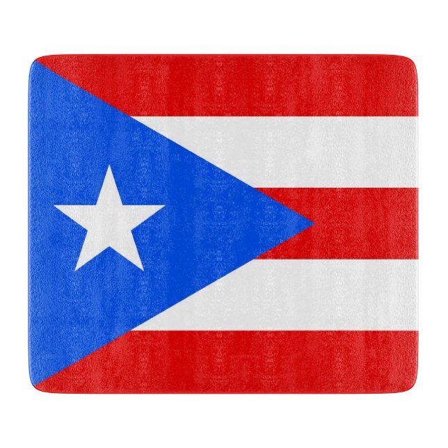 Småskärande glasskiva med Puerto Rico flagga (Framsidan)