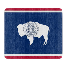 Småskärande glasskiva med Wyoming-flagga