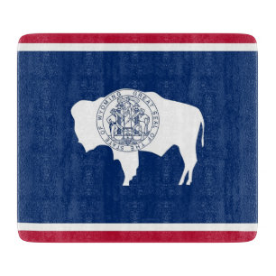 Småskärande glasskiva med Wyoming-flagga