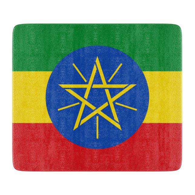 Småskärl av glas med flagga av Etiopien (Framsidan)