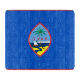 Småskärl av glas med flagga av Guam