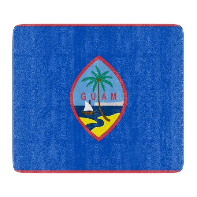 Småskärl av glas med flagga av Guam (Framsidan)