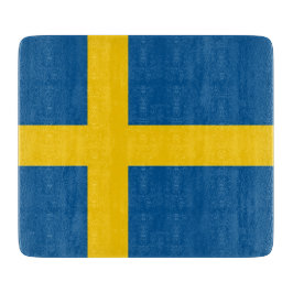 Småskärl av glas med flagga av Sverige
