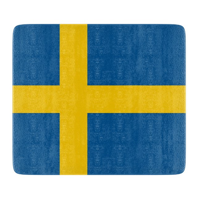 Småskärl av glas med flagga av Sverige (Framsidan)