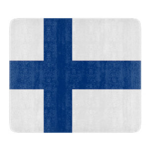 Småskärl av glas med flagga från Finland