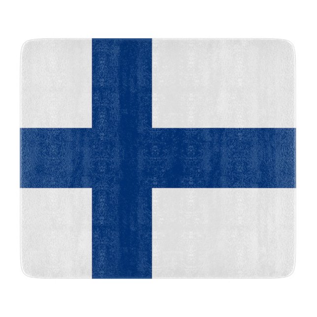 Småskärl av glas med flagga från Finland (Framsidan)