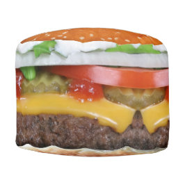 Smaskig hamburgare rund puff