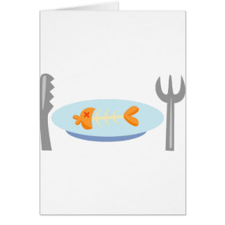 Smaskig mat - fisk på en plätera hälsningskort