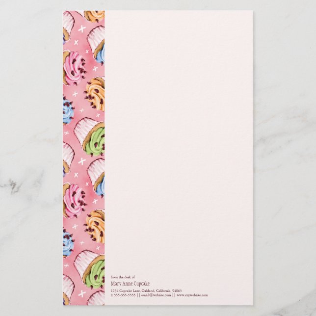 Smaskig muffins- och kyssbrevpapper brevpapper (Framsida)