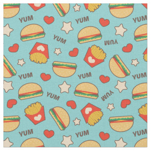 Smaskiga Cheeseburgers & pommes frites Tyg