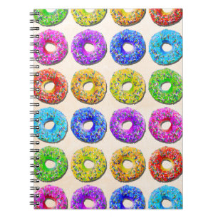 Smaskigt donutsmönster anteckningsbok med spiral