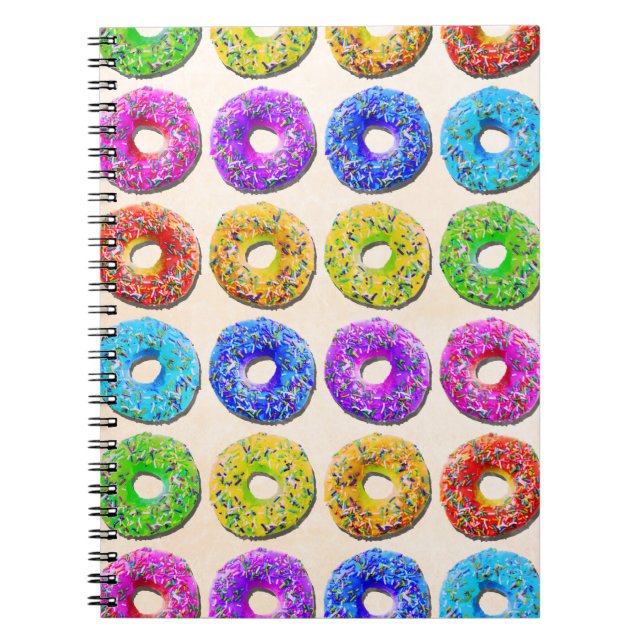 Smaskigt donutsmönster anteckningsbok med spiral (Framsidan)