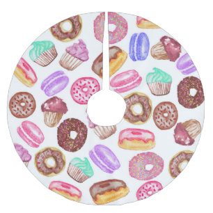 Smaskigt räcka målade vattenfärgefterrätter julgransmatta borstad polyester