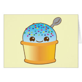 Smaskigt smaskigt ösregnar glasskawaii! NP Hälsningskort