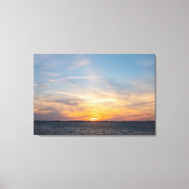 Småsolnedgång i italian Orbetello-lagunen Canvastryck