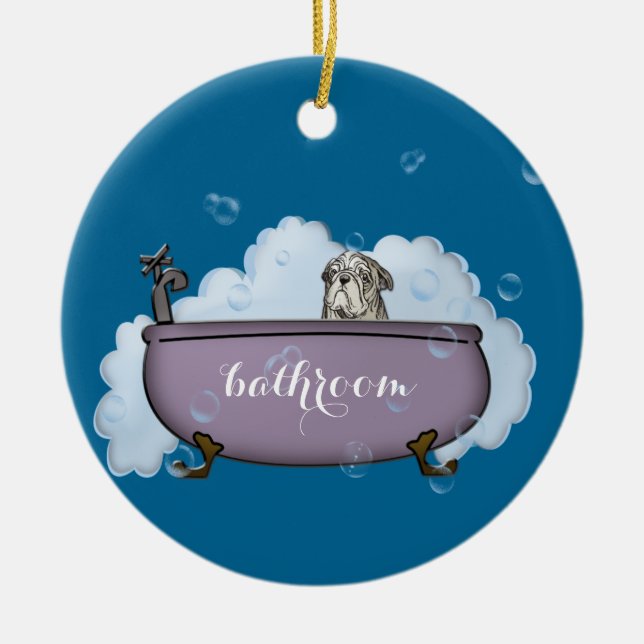 Småspa - lustig badrumsdekaler julgransprydnad keramik (Framsidan)