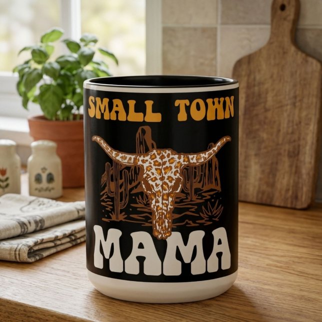 Småstadsmamma | Västerländsk mors dag unik Två-Tonad Mugg (Skapare uppladdad)