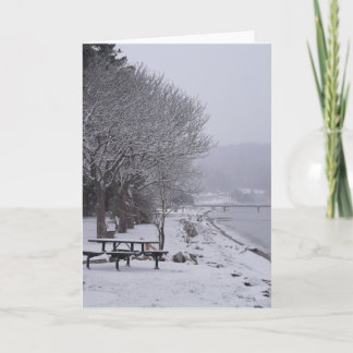 Småstarna Beach Winter Scene 2 Helgkort