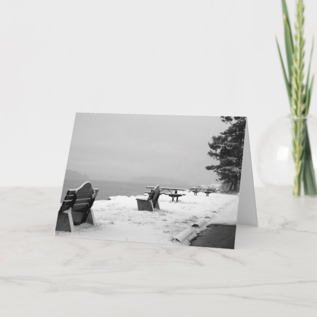 Småstarna Beach Winter Scene 3 Helgkort (Framsida)