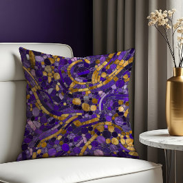 Småstarna Mosaic Art-Ametyst och Guld Kudde