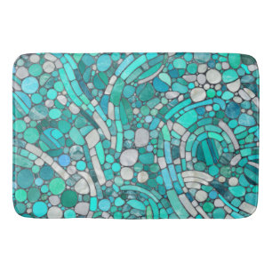 Småstarna Mosaic Art - Aquamarine och Pearl Badrumsmatta