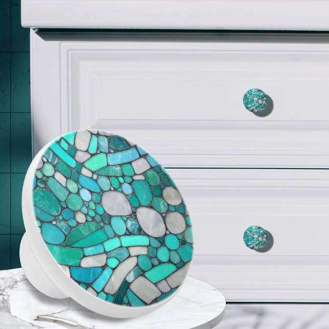 Småstarna Mosaic Art - Aquamarine och Pearl Knopp (Skapare uppladdad)