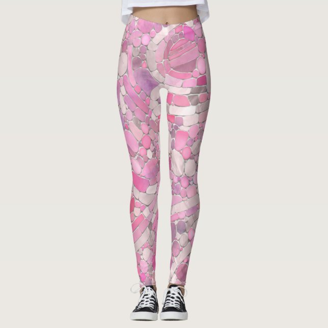 Småstarna Mosaic Art - Ro  Rosa Leggings (Framsida)
