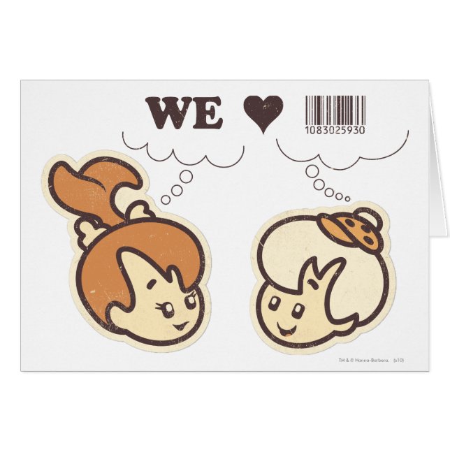 Småstarna och Bam Bam We Kärlek Hälsningskort (Framsidan Horizontal)