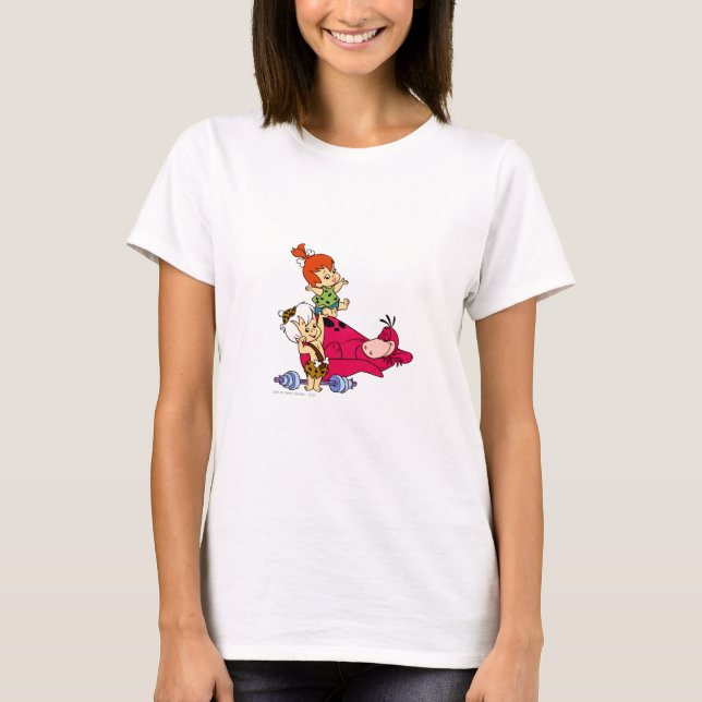 SMÅSTARNA™ och BAMM-BAMM™ och Dino-uppspelningstid T Shirt (Framsida)