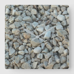 Småstarna på Beach Stone-fotografi Fyrkantig Klocka