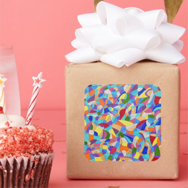 Småstarna på en Beach Fyrkantigt Klistermärke (Fest)